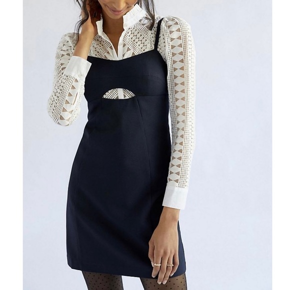 ANTHROPOLOGIE X MARE MARE Women’s Plus Navy Blue Cut-Out Shift Dress Size 1X - Picture 2 of 7